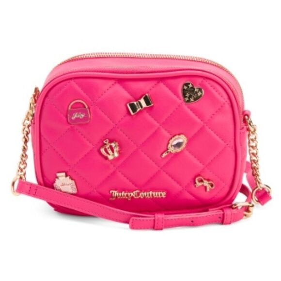 Juicy Couture Handbags - Juicy Couture "Girl Only" Quilted Hot Pink Crossbody With Cute Charms